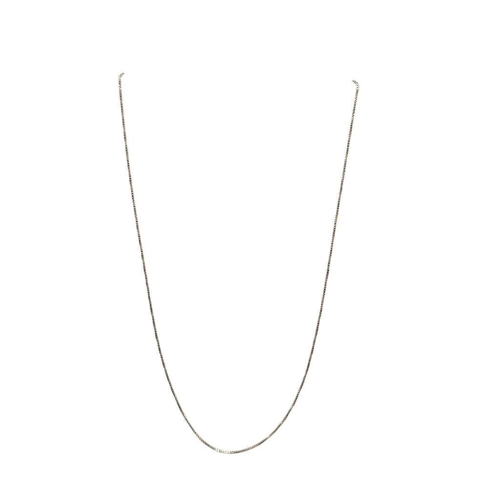 Sterling Silver .925 Box Chain Necklace 18" Italy 1.83g Vintage